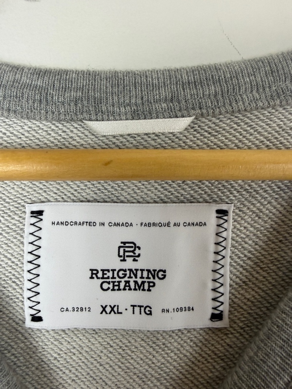 Reigning Champ Light Gray Crewneck Sweatshirt Size XXL - Picture 4 of 8